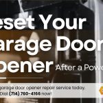 A guide on how to reset your garage door opener after a power outage
