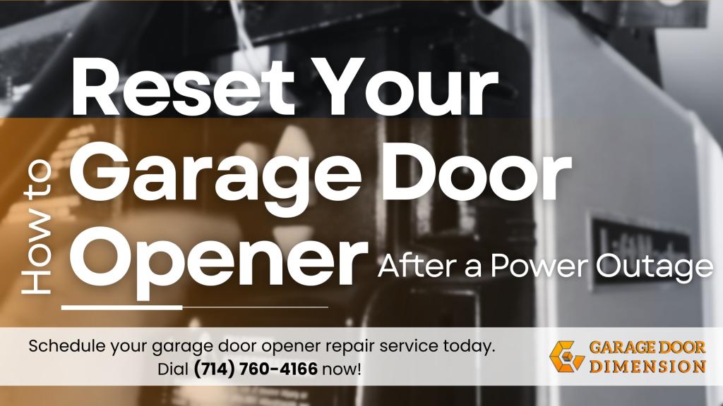 A guide on how to reset your garage door opener after a power outage