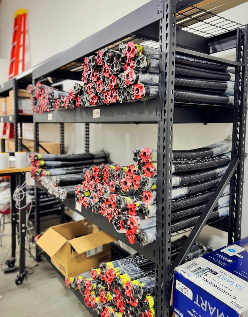 Wholesale garage door parts in a warehouse in Orange County