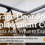 Spring replacement cost in Santa Ana showing technician working on garage door spring system