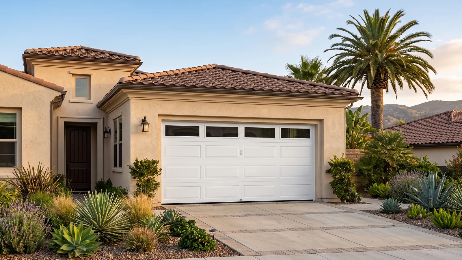 Garage Door Dimension technician installing a new garage door on an Orange County home.