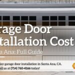 garage-door-installation-cost-santa-ana-garage-door-dimension Garage Door Dimension graphic showing a white garage door with windows for a Santa Ana garage door installation cost guide