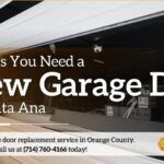 garage-door-replacement-signs-santa-ana-garage-door-dimension Garage Door Dimension graphic for a guide on 7 signs you need a new garage door in Santa Ana, showing a partially open residential garage door