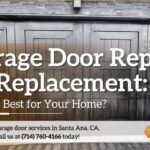 repair-vs-replace-garage-door-santa-ana-garage-door-dimension Garage door repair vs replacement guide showing a wood garage door for Santa Ana homeowners