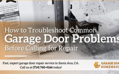 How to Troubleshoot Common Garage Door Problems Before Calling for Repair