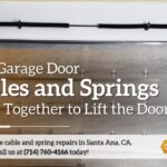 Garage door cables and springs working together to lift a sectional garage door